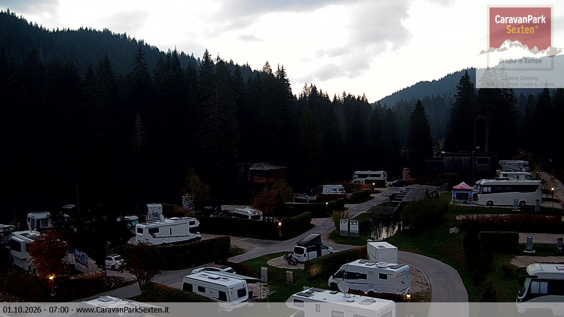 Archiv Foto Webcam Caravanpark in Sexten - Moos