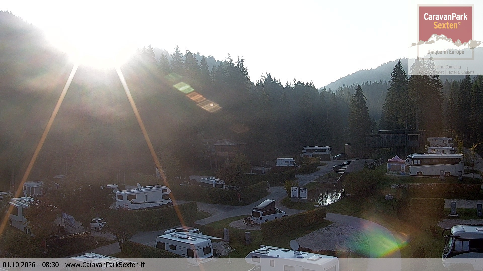 Archiv Foto Webcam Caravanpark in Sexten - Moos