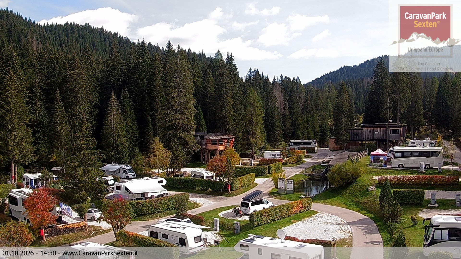 Archiv Foto Webcam Caravanpark in Sexten - Moos