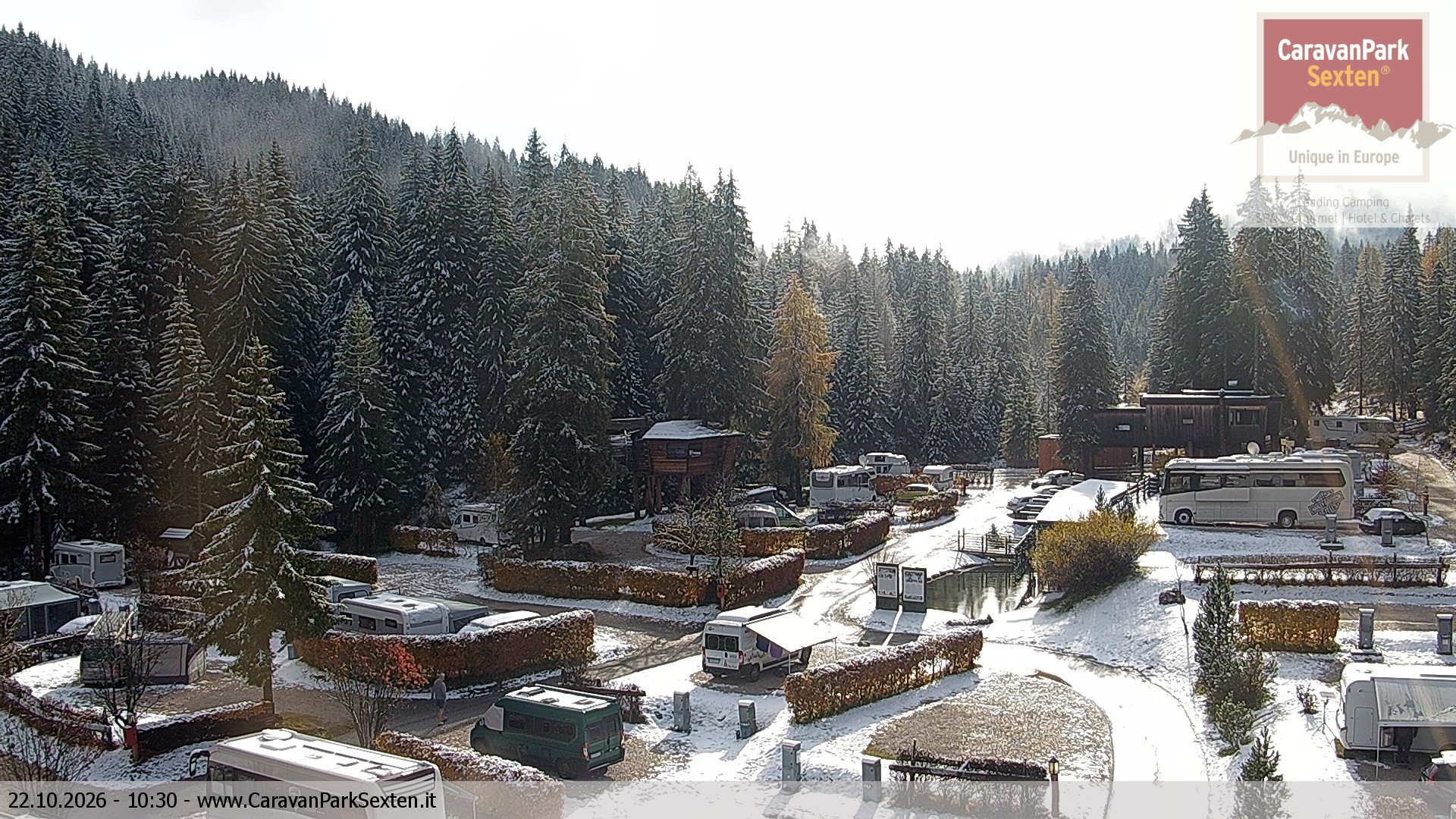 Archiv Foto Webcam Caravanpark in Sexten - Moos