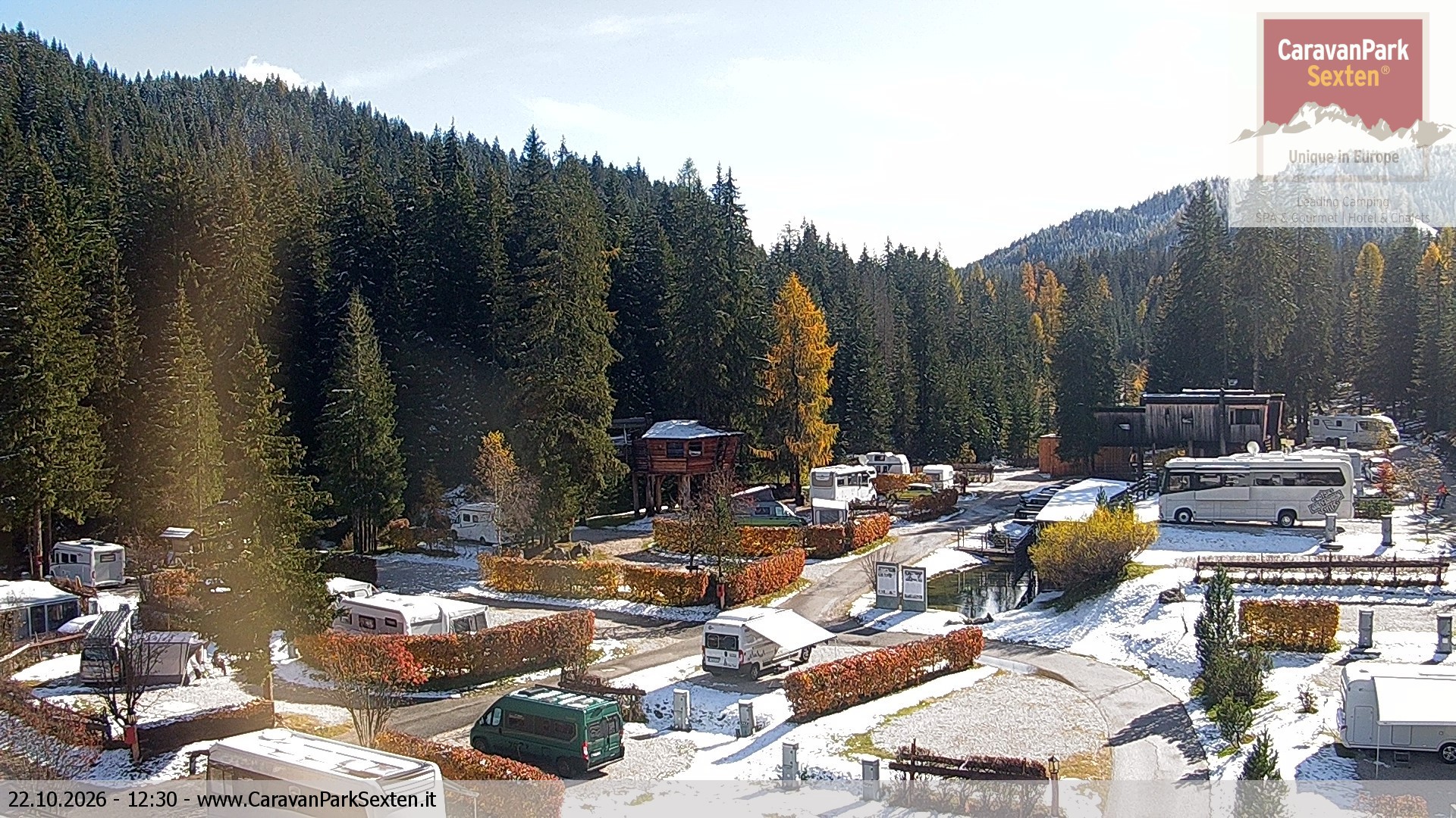 Archiv Foto Webcam Caravanpark in Sexten - Moos