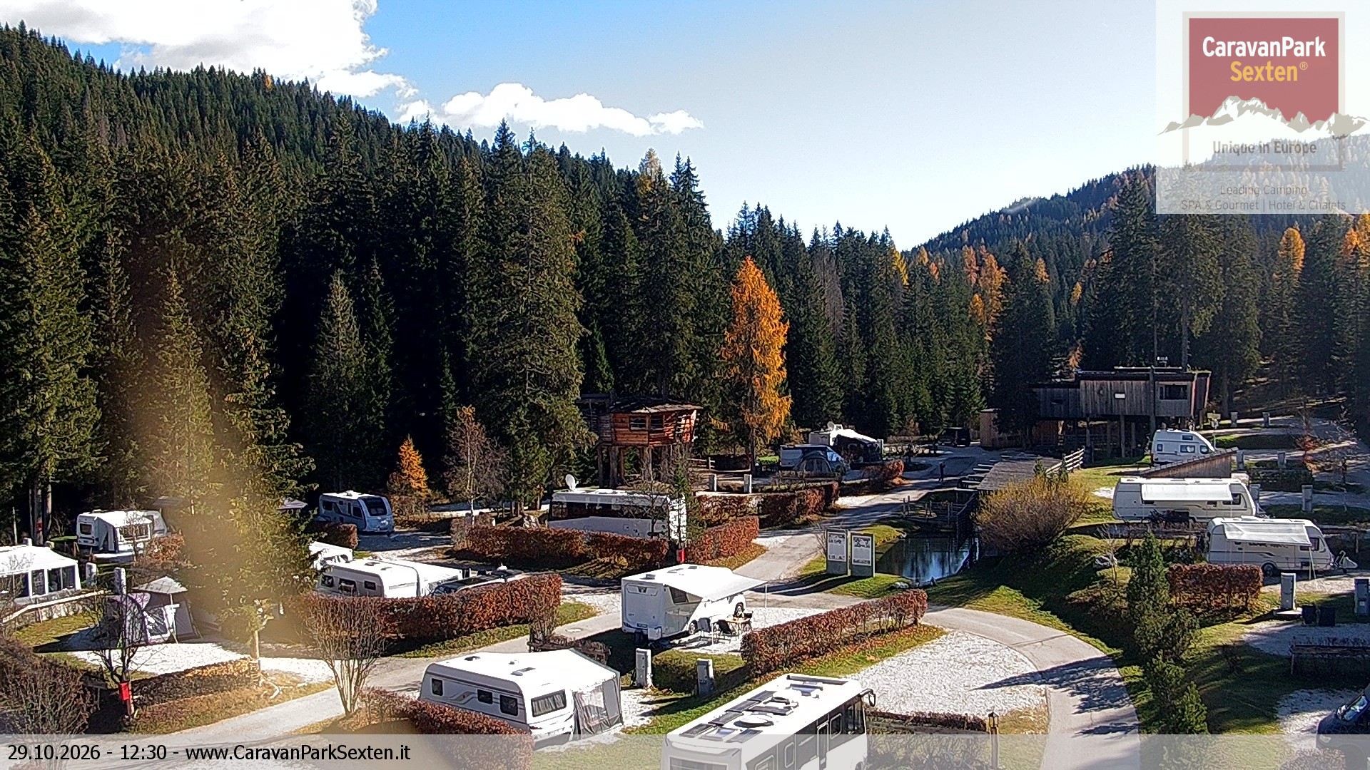 Archiv Foto Webcam Caravanpark in Sexten - Moos