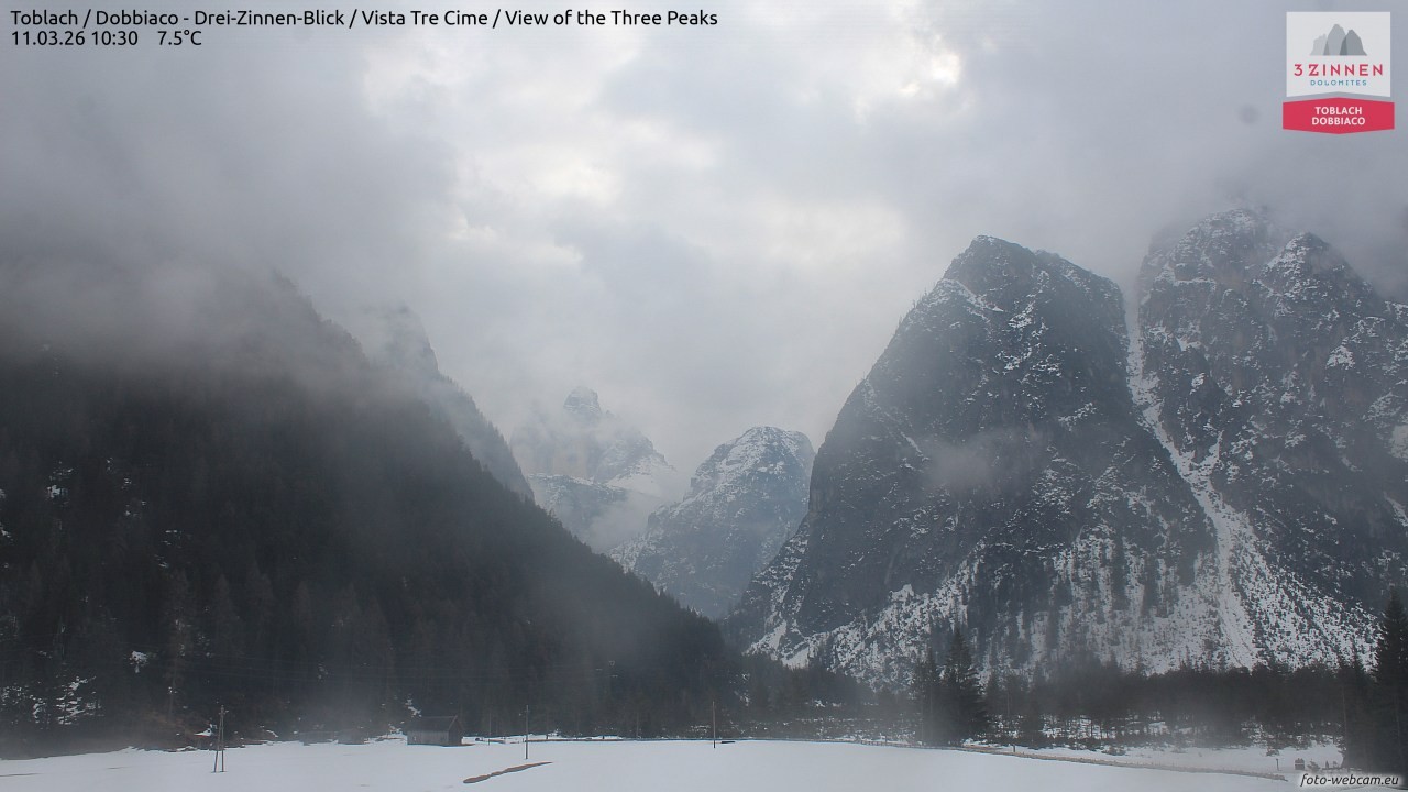 Archived image Webcam Toblach (Pustertal valley)