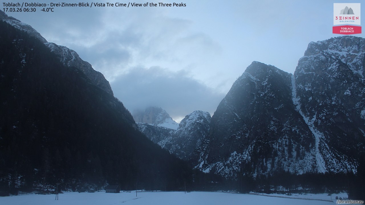 Archiv Foto Webcam Toblach (Drei Zinnen)