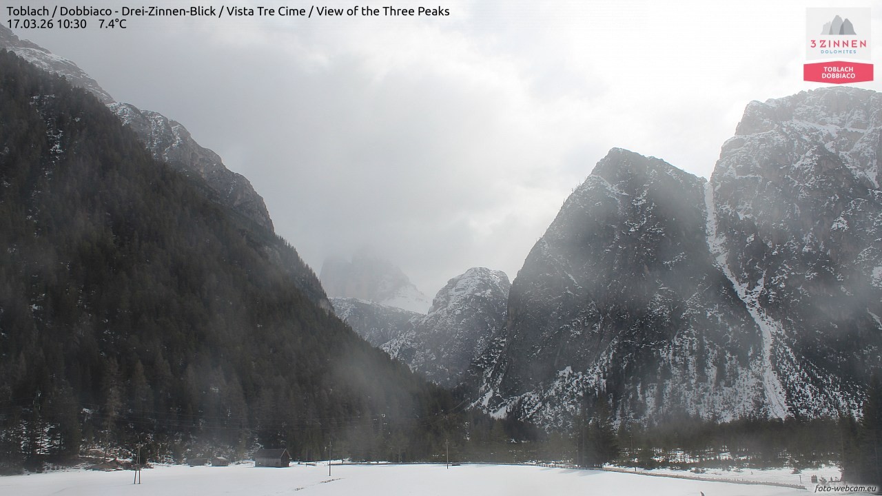 Archiv Foto Webcam Toblach (Drei Zinnen)