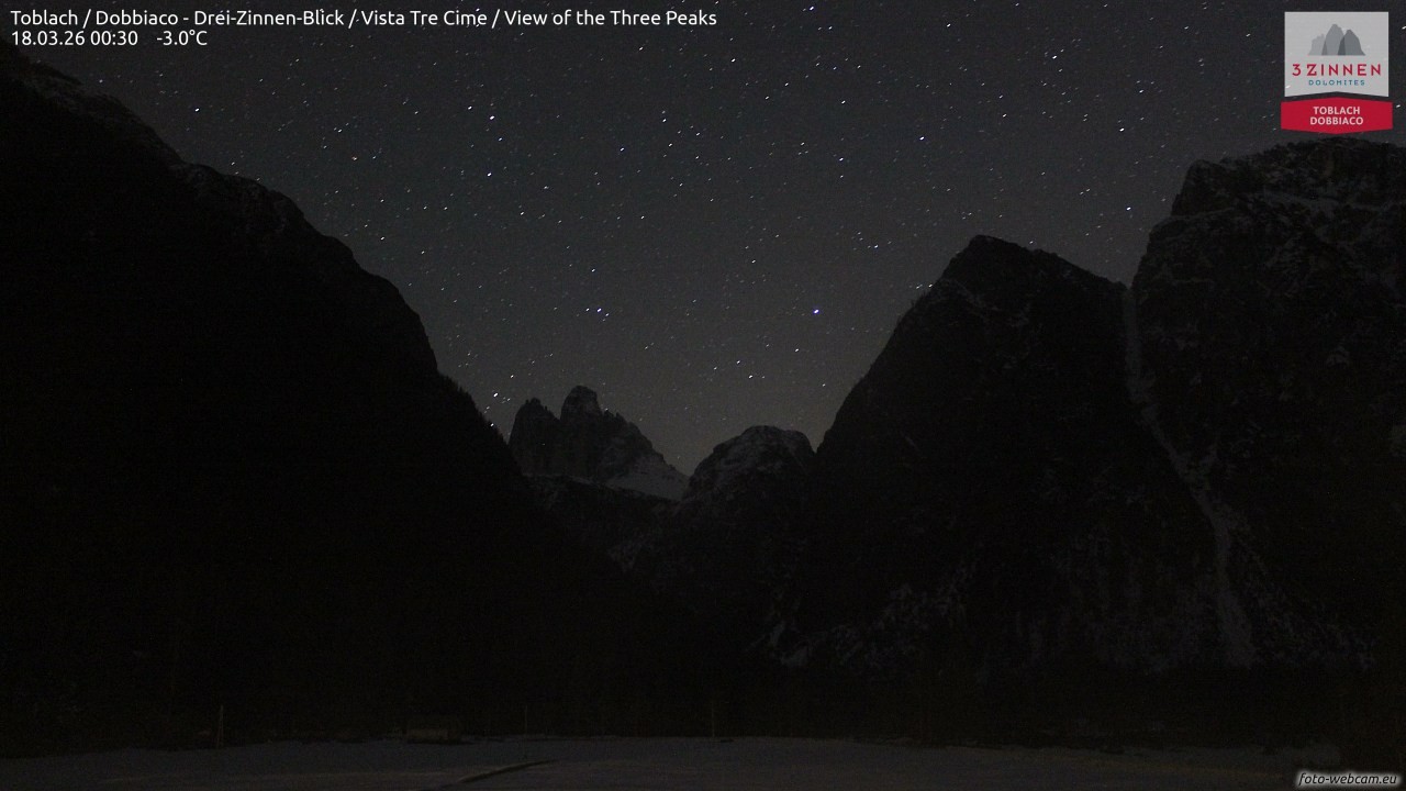 Archiv Foto Webcam Toblach (Drei Zinnen)