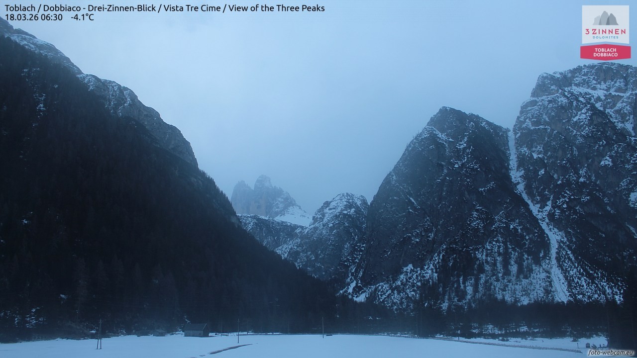 Archiv Foto Webcam Toblach (Drei Zinnen)