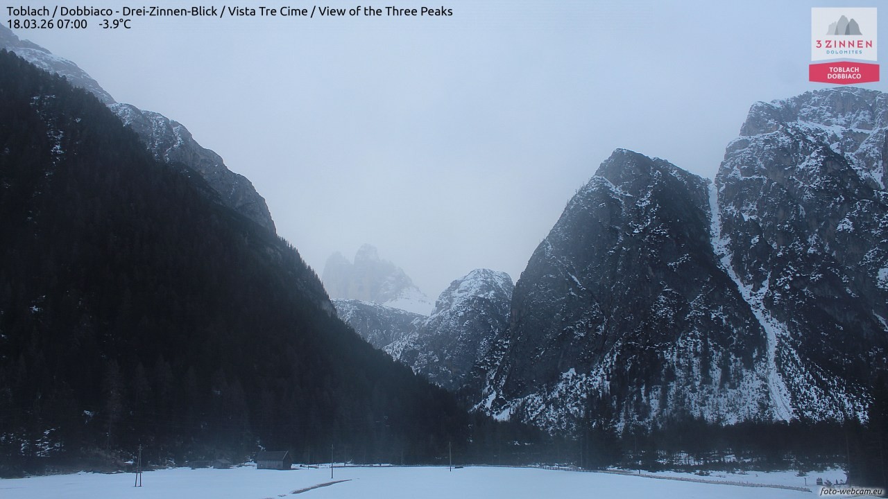 Archiv Foto Webcam Toblach (Drei Zinnen)