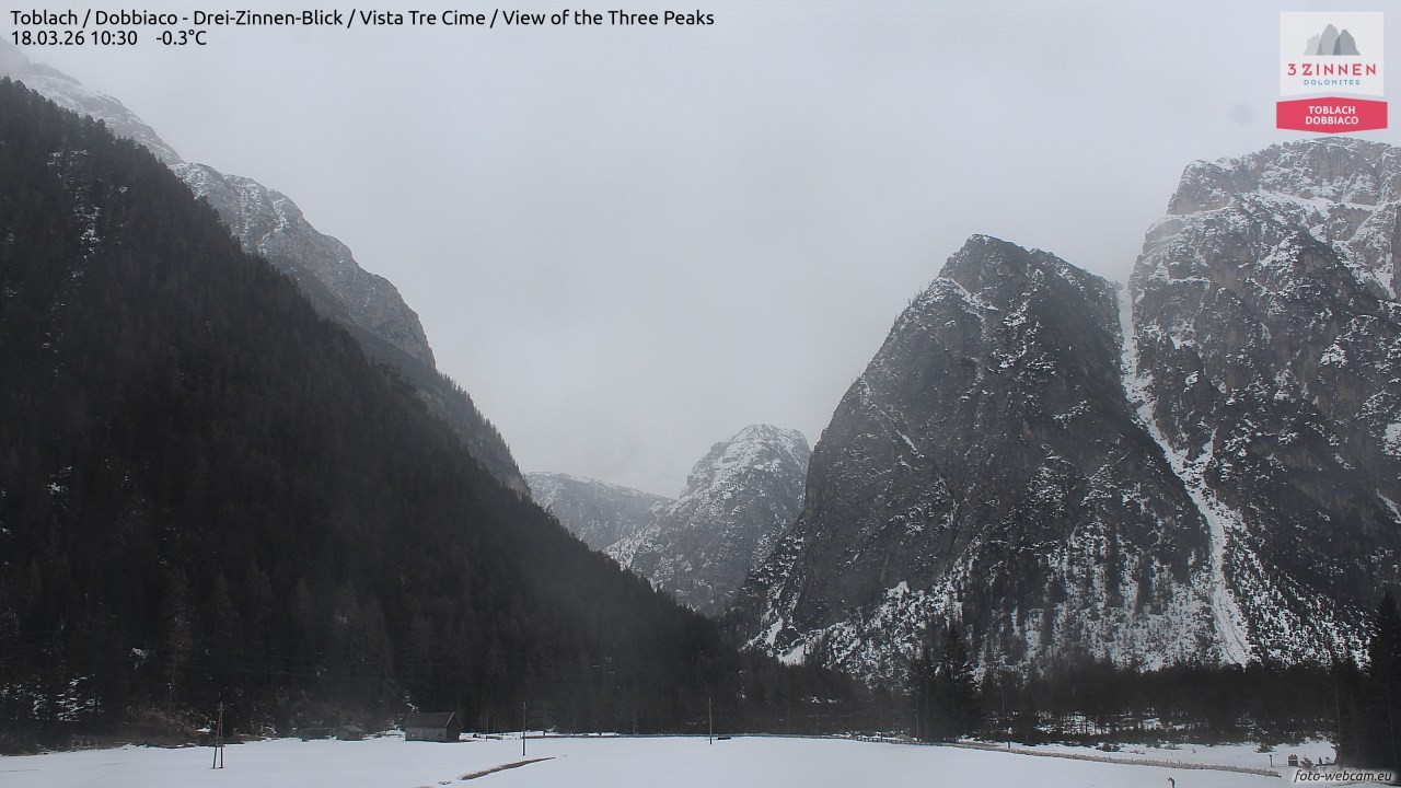 Archiv Foto Webcam Toblach (Drei Zinnen)