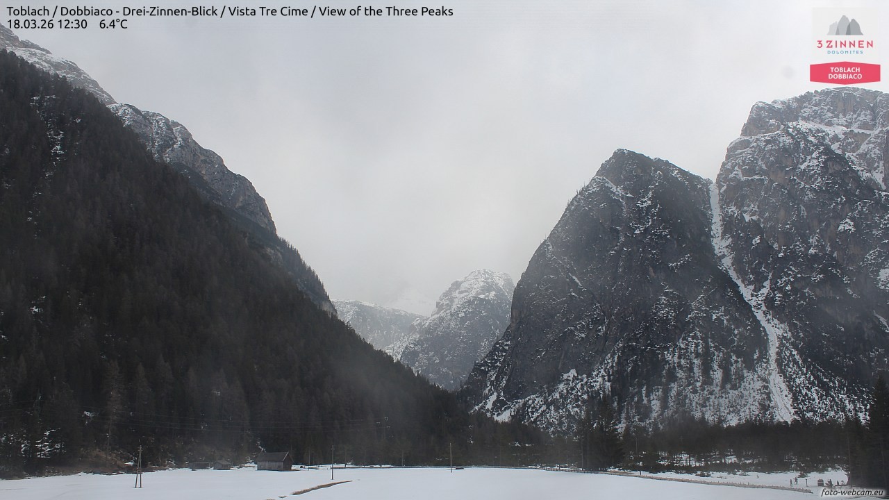 Archiv Foto Webcam Toblach (Drei Zinnen)