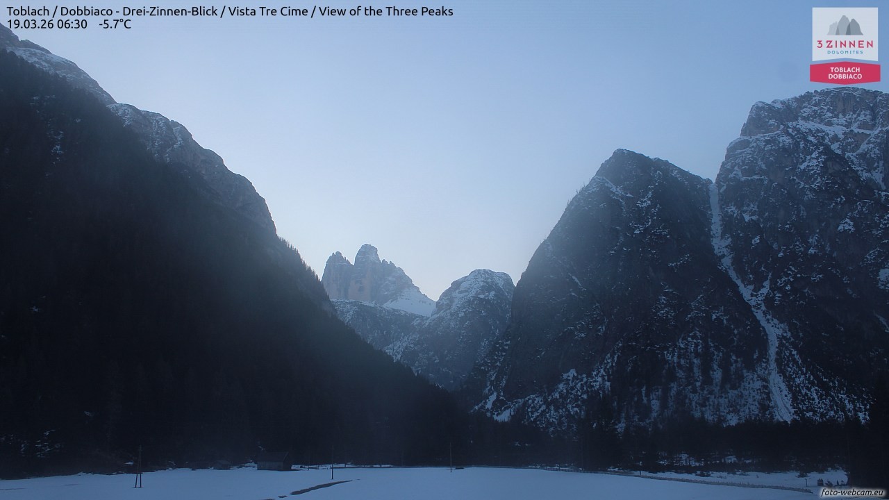 Archiv Foto Webcam Toblach (Drei Zinnen)