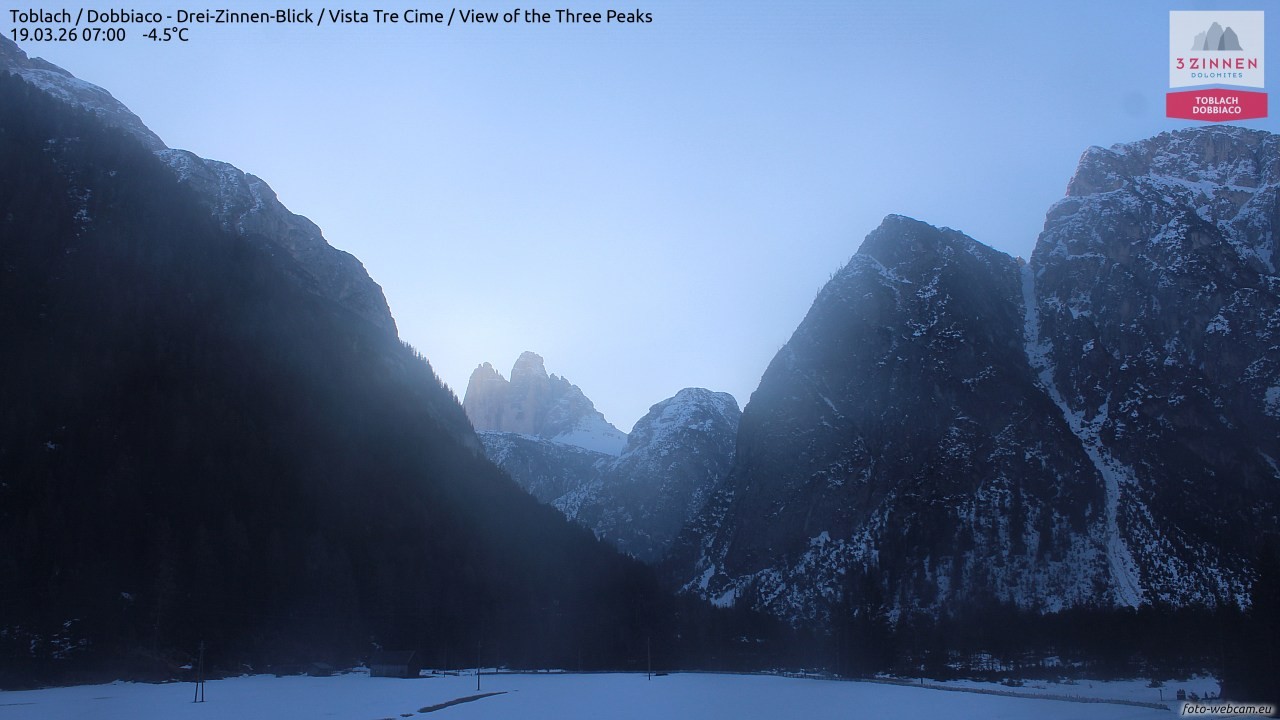 Archived image Webcam Toblach (Pustertal valley)