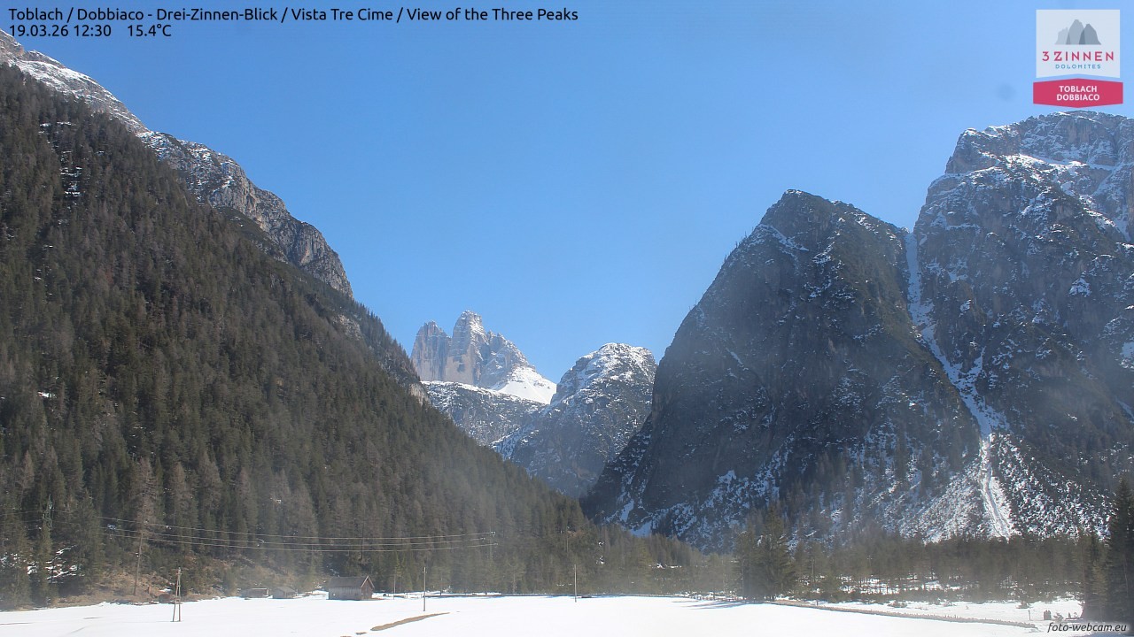 Archiv Foto Webcam Toblach (Drei Zinnen)