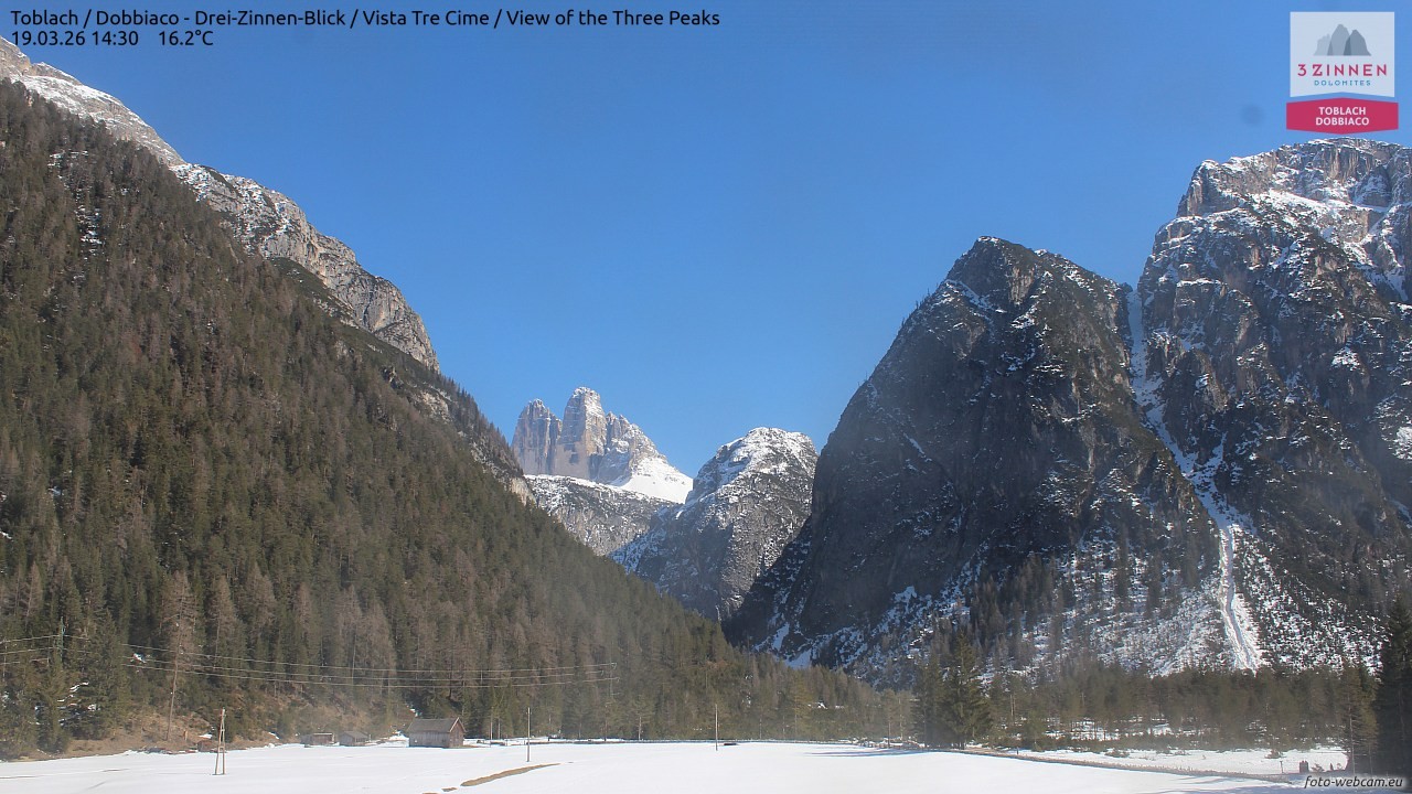 Archiv Foto Webcam Toblach (Drei Zinnen)