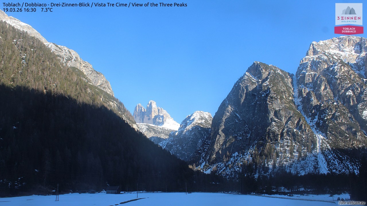 Archiv Foto Webcam Toblach (Drei Zinnen)