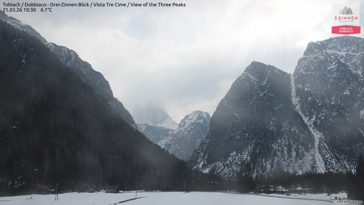Archiv Foto Webcam Toblach (Drei Zinnen)