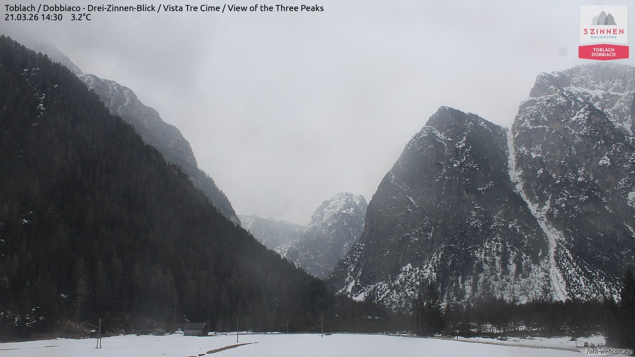 Archiv Foto Webcam Toblach (Drei Zinnen)