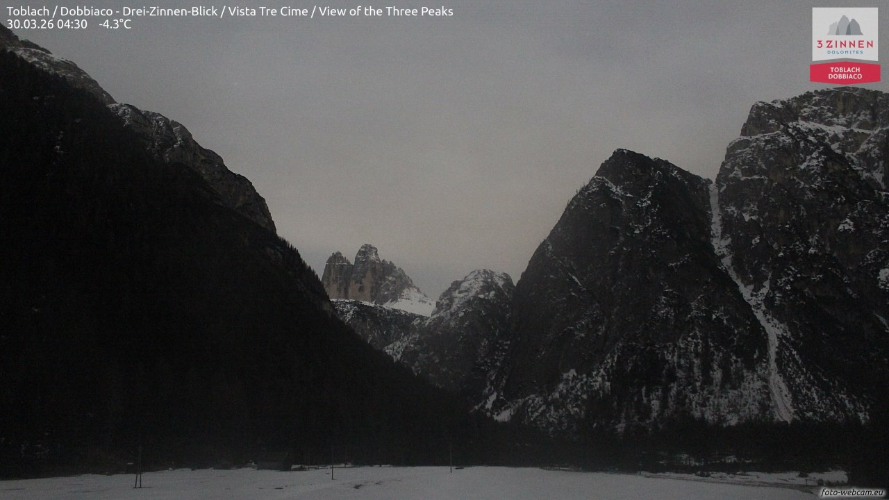 Archiv Foto Webcam Toblach (Drei Zinnen)