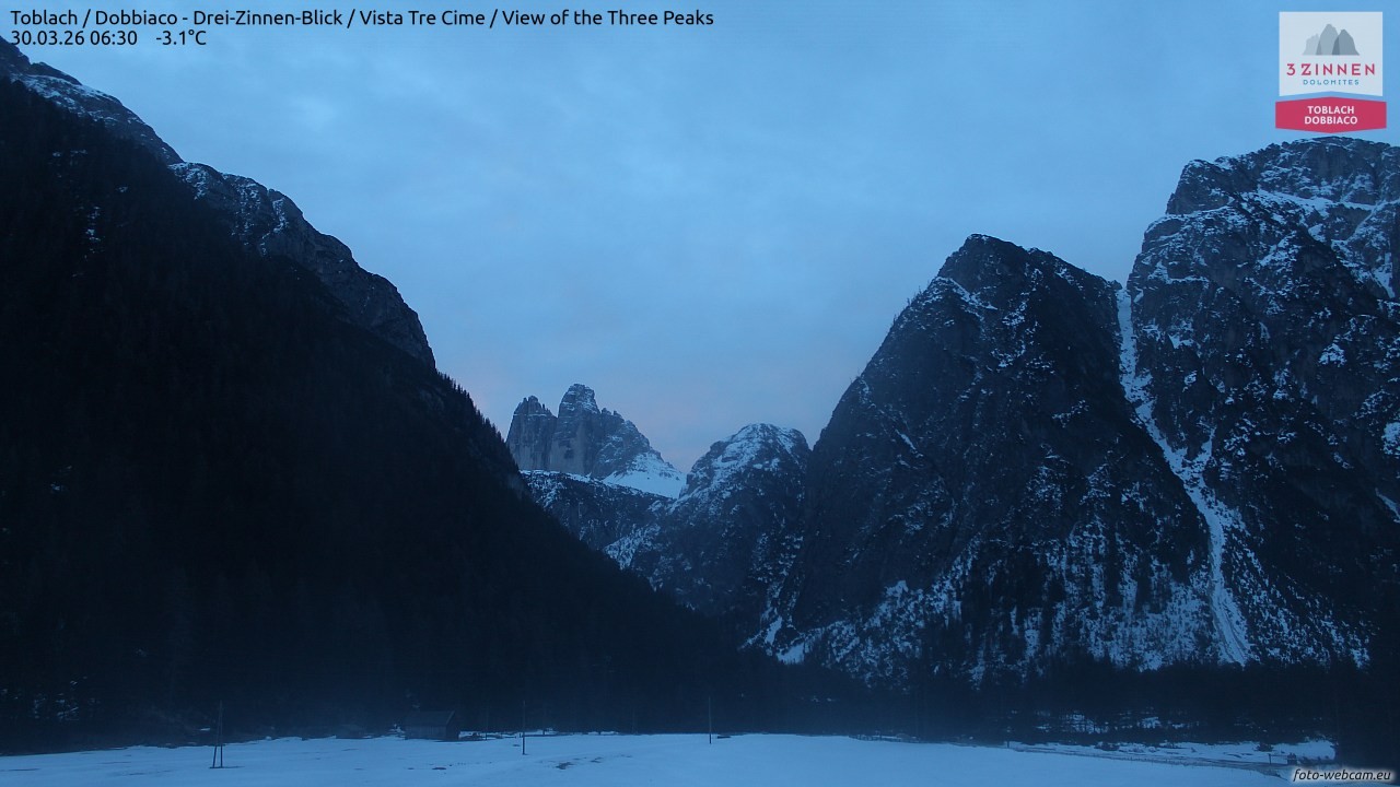 Archiv Foto Webcam Toblach (Drei Zinnen)