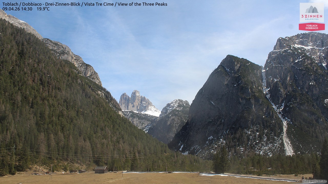 Archiv Foto Webcam Toblach (Drei Zinnen)