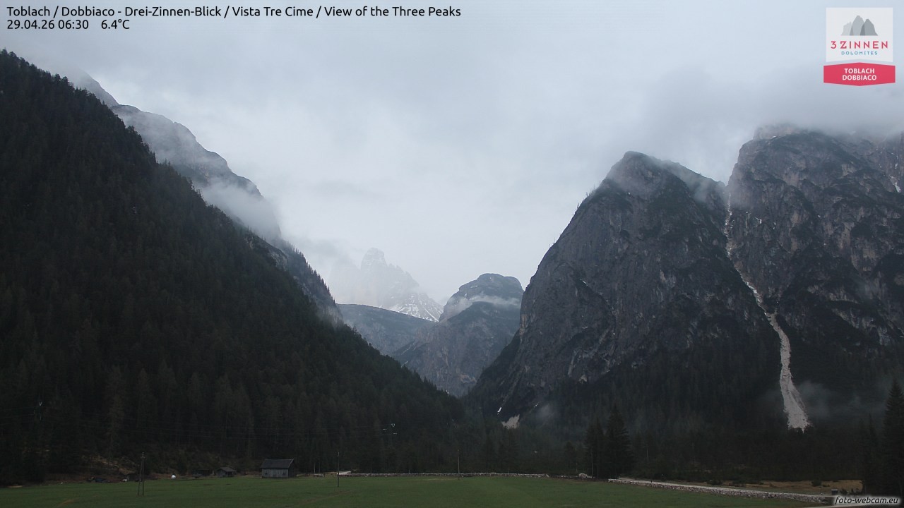 Archiv Foto Webcam Toblach (Drei Zinnen)