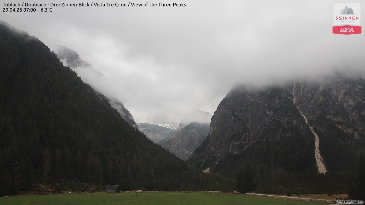Archiv Foto Webcam Toblach (Drei Zinnen)
