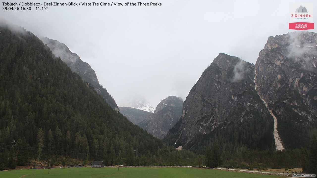 Archiv Foto Webcam Toblach (Drei Zinnen)