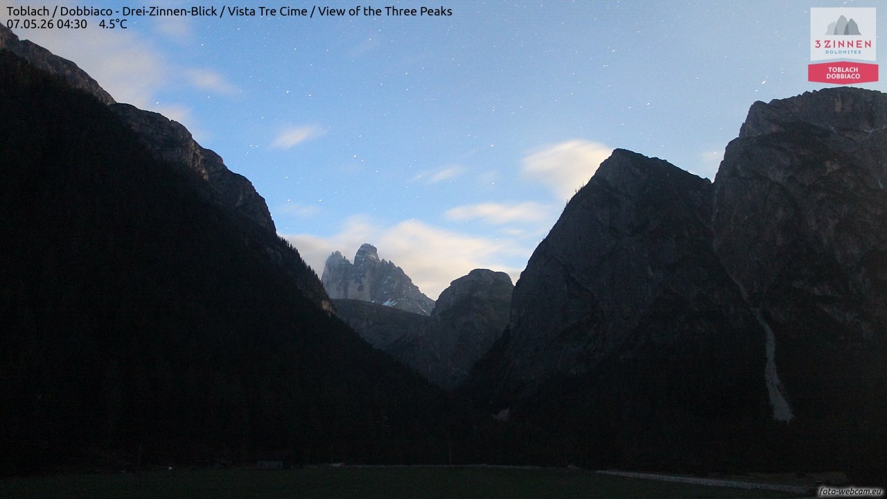 Archiv Foto Webcam Toblach (Drei Zinnen)