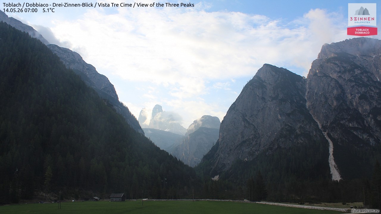 Archiv Foto Webcam Toblach (Drei Zinnen)