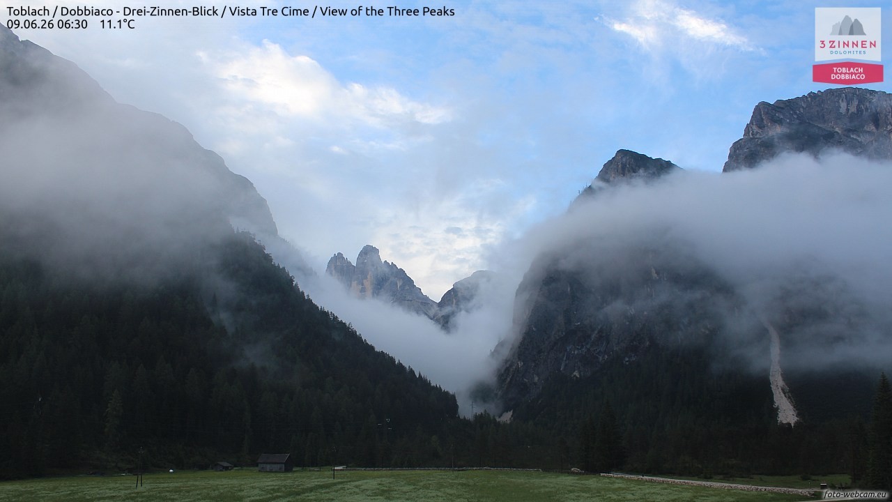 Archiv Foto Webcam Toblach (Drei Zinnen)