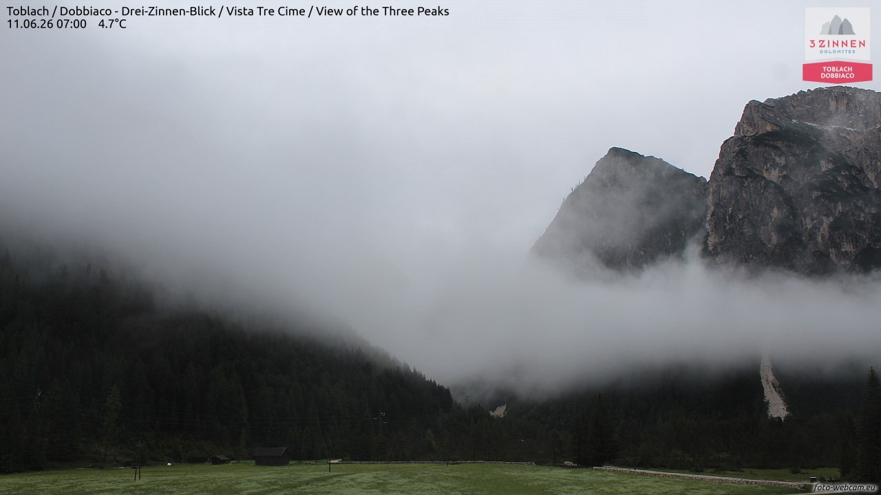 Archiv Foto Webcam Toblach (Drei Zinnen)