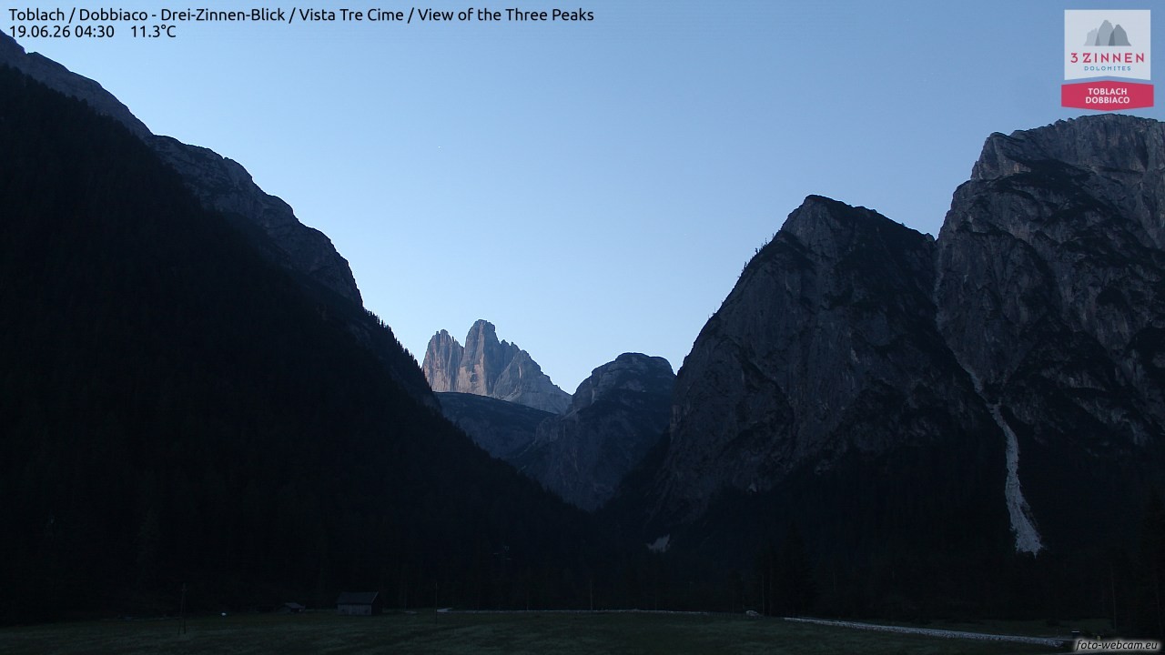 Archiv Foto Webcam Toblach (Drei Zinnen)