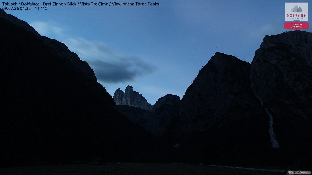 Archiv Foto Webcam Toblach (Drei Zinnen)