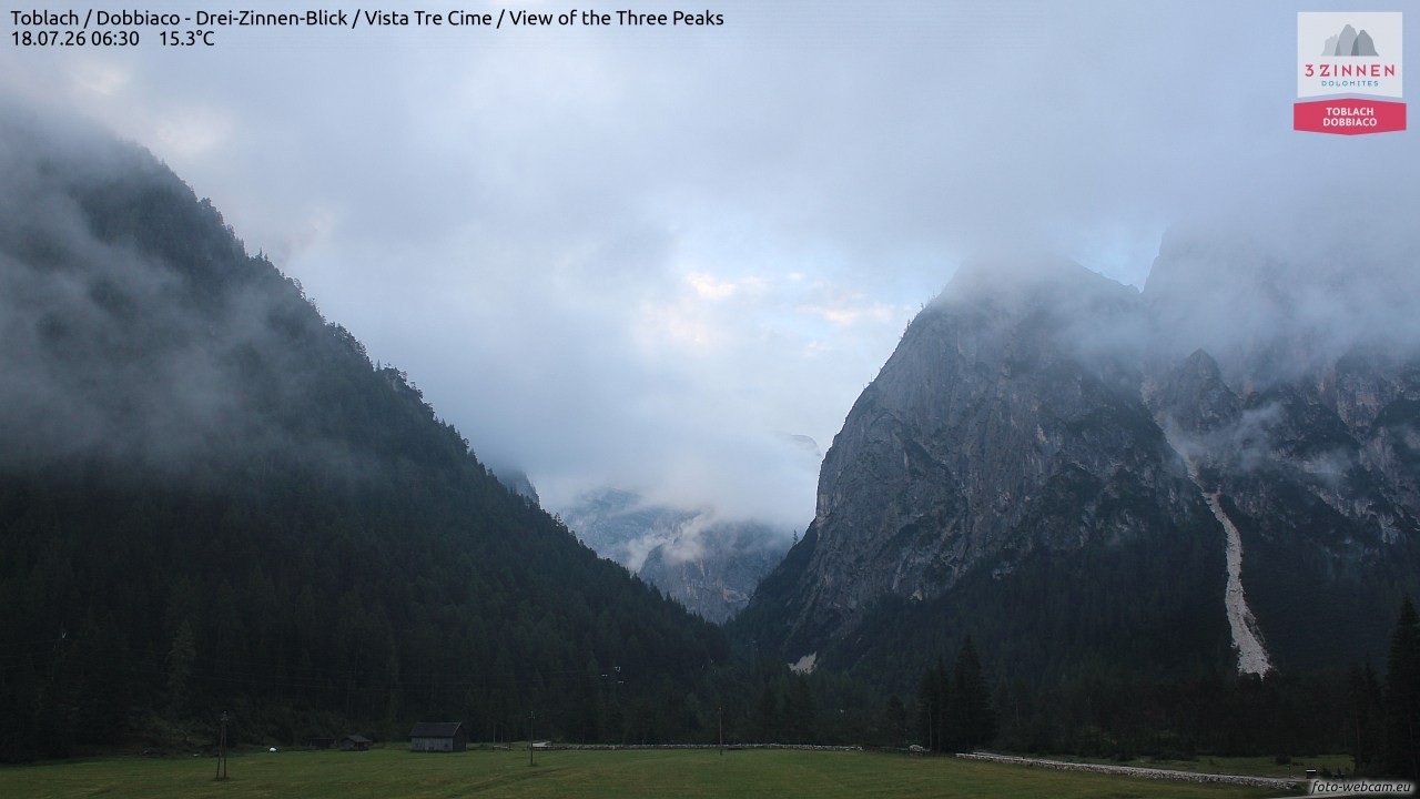 Archiv Foto Webcam Toblach (Drei Zinnen)