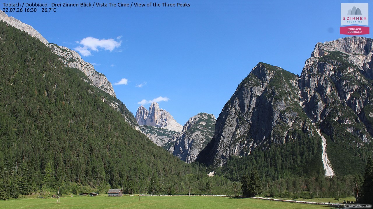 Archiv Foto Webcam Toblach (Drei Zinnen)