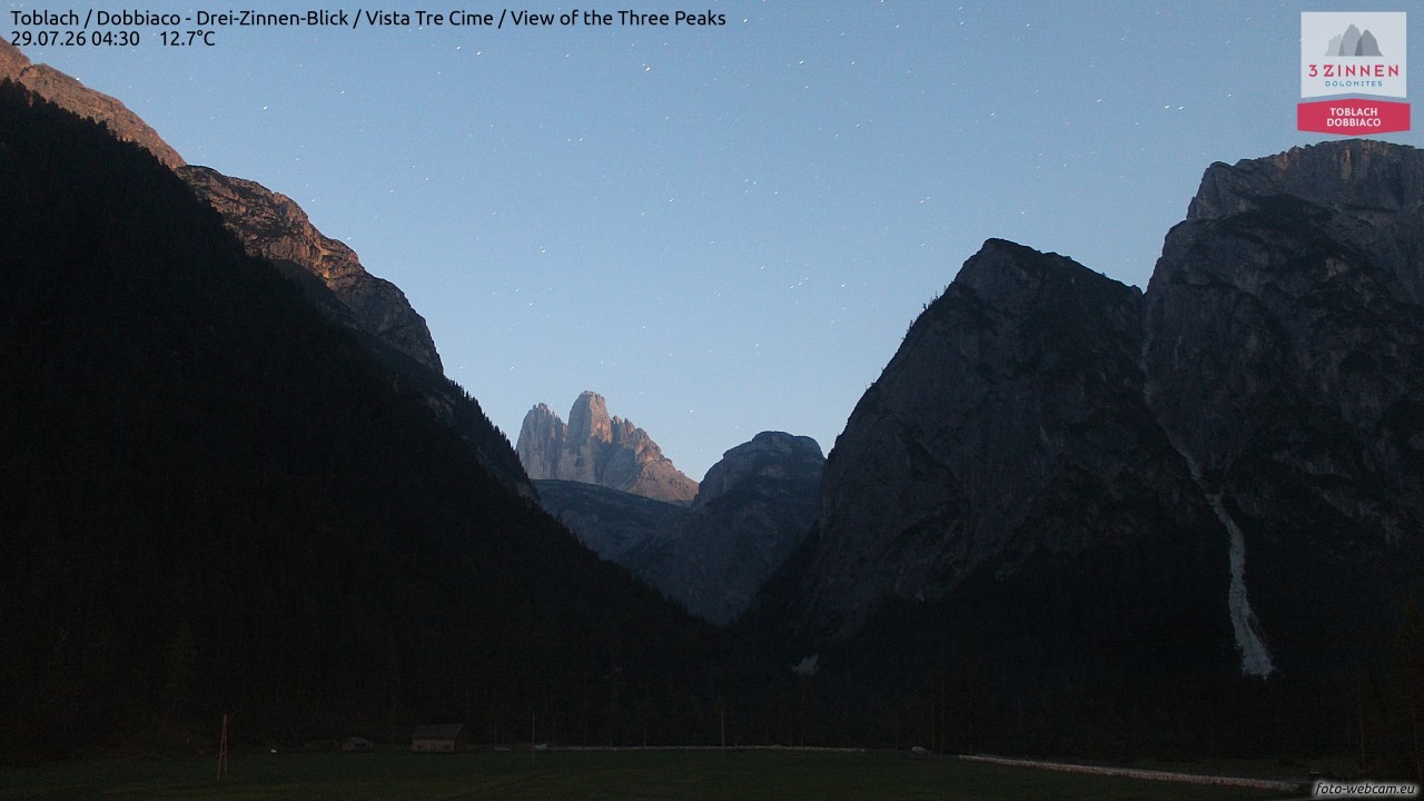 Archiv Foto Webcam Toblach (Drei Zinnen)