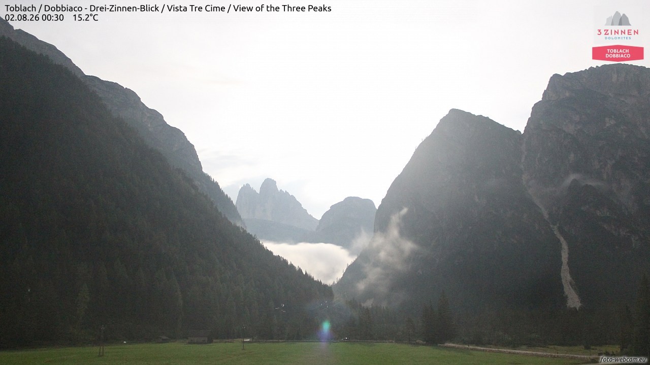 Archiv Foto Webcam Toblach (Drei Zinnen)