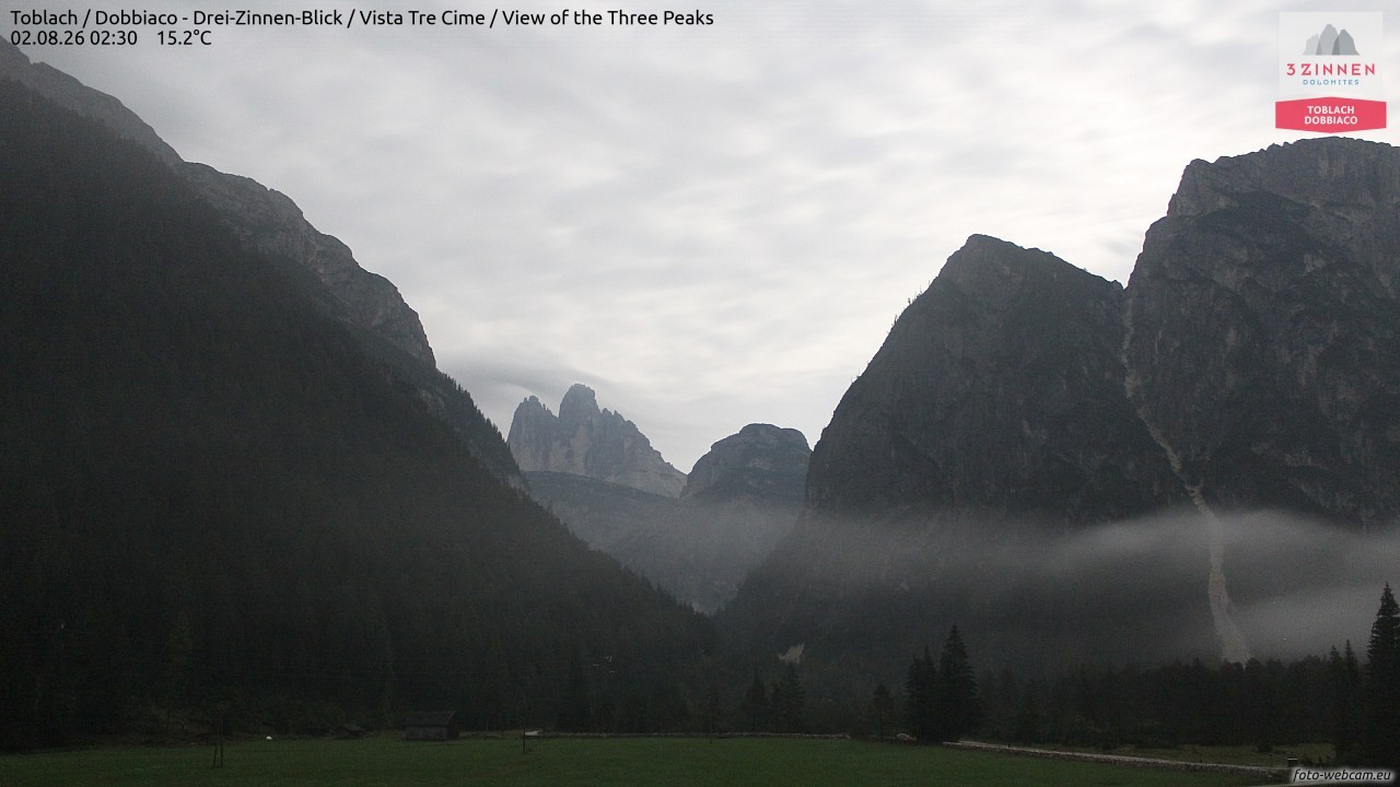 Archiv Foto Webcam Toblach (Drei Zinnen)