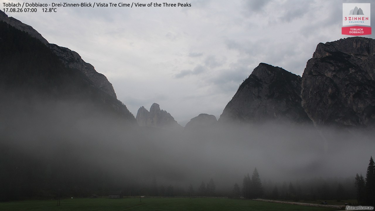Archiv Foto Webcam Toblach (Drei Zinnen)