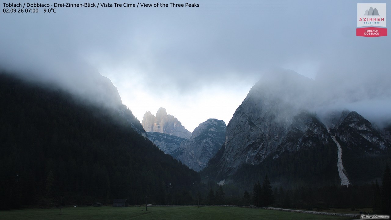 Archiv Foto Webcam Toblach (Drei Zinnen)