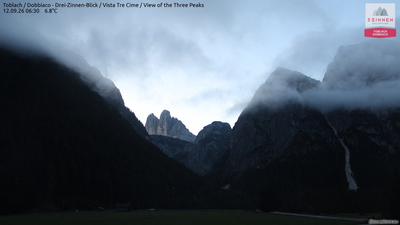 Archiv Foto Webcam Toblach (Drei Zinnen)