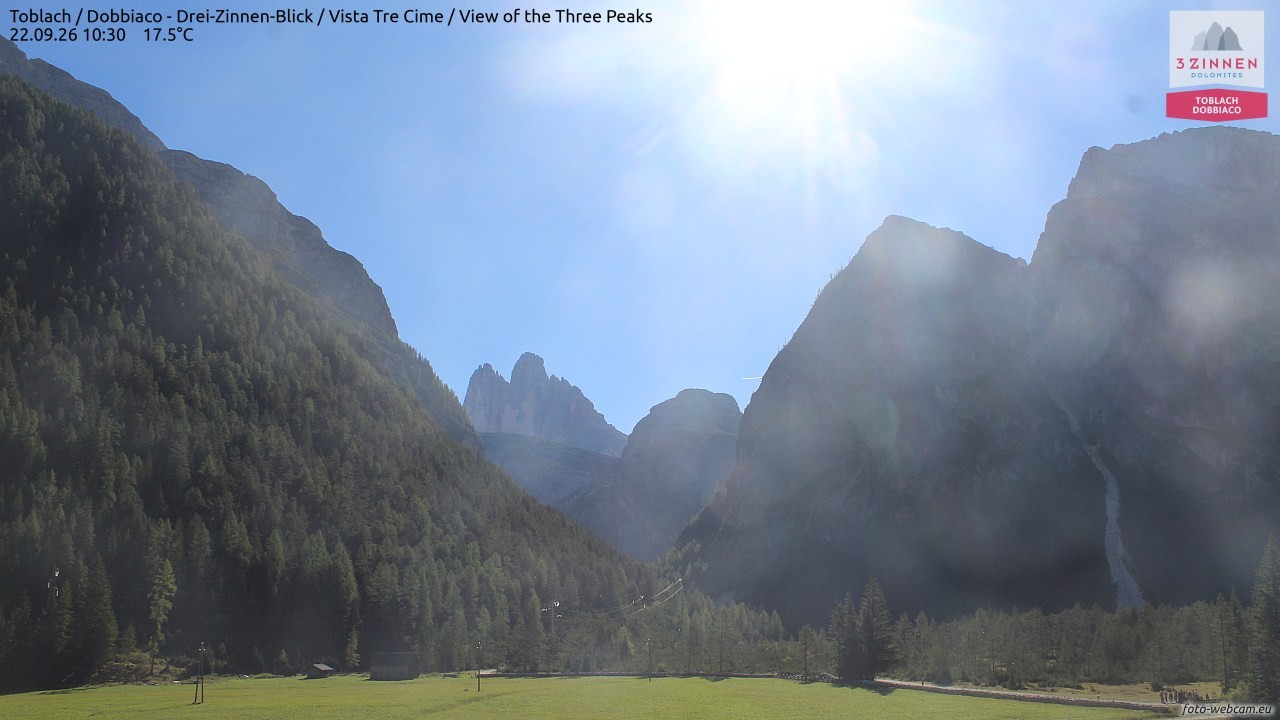Archiv Foto Webcam Toblach (Drei Zinnen)