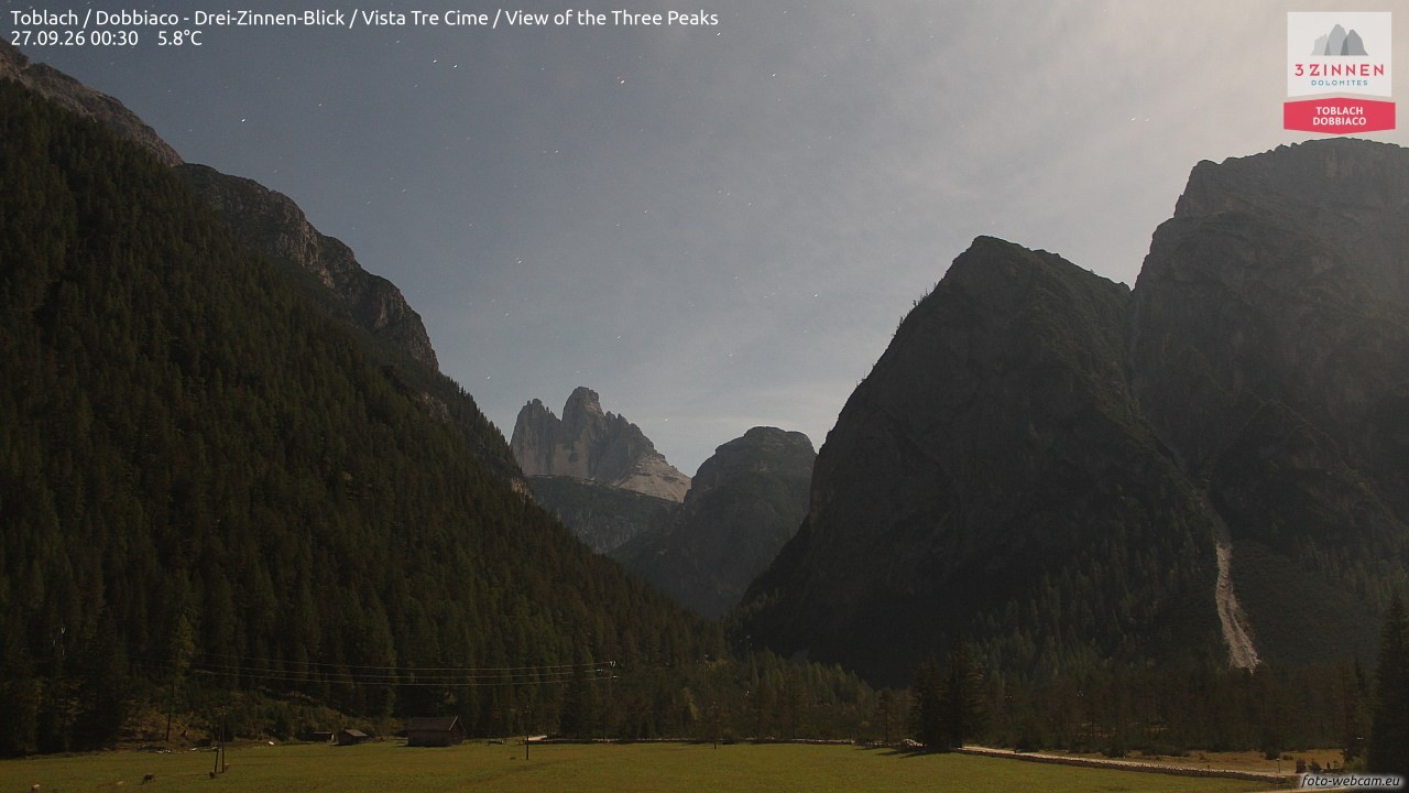 Archiv Foto Webcam Toblach (Drei Zinnen)