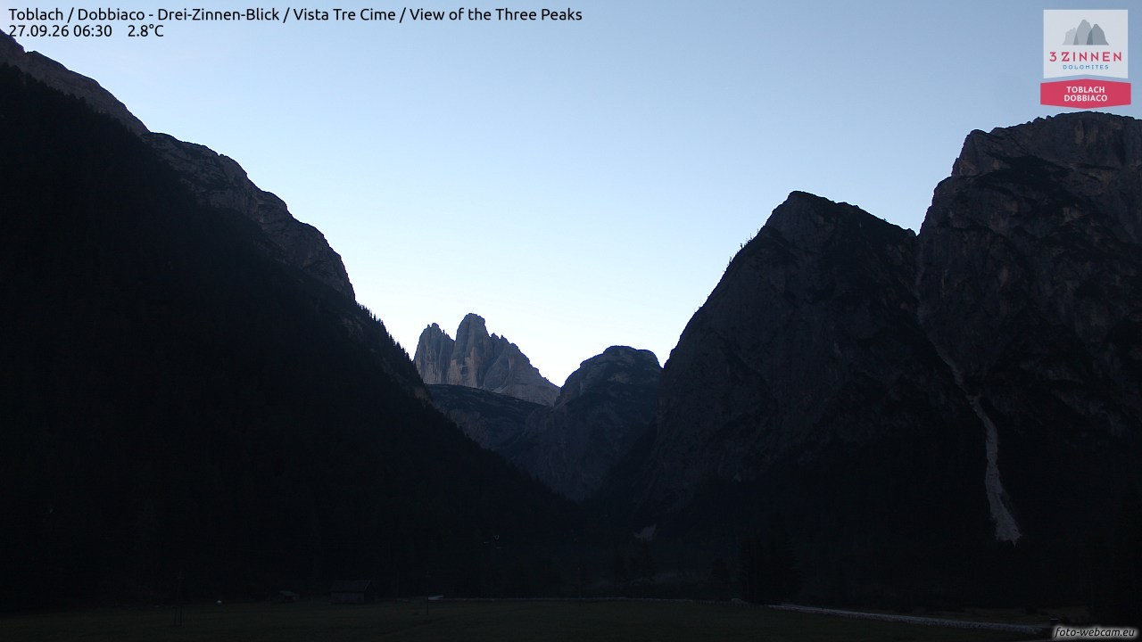 Archiv Foto Webcam Toblach (Drei Zinnen)
