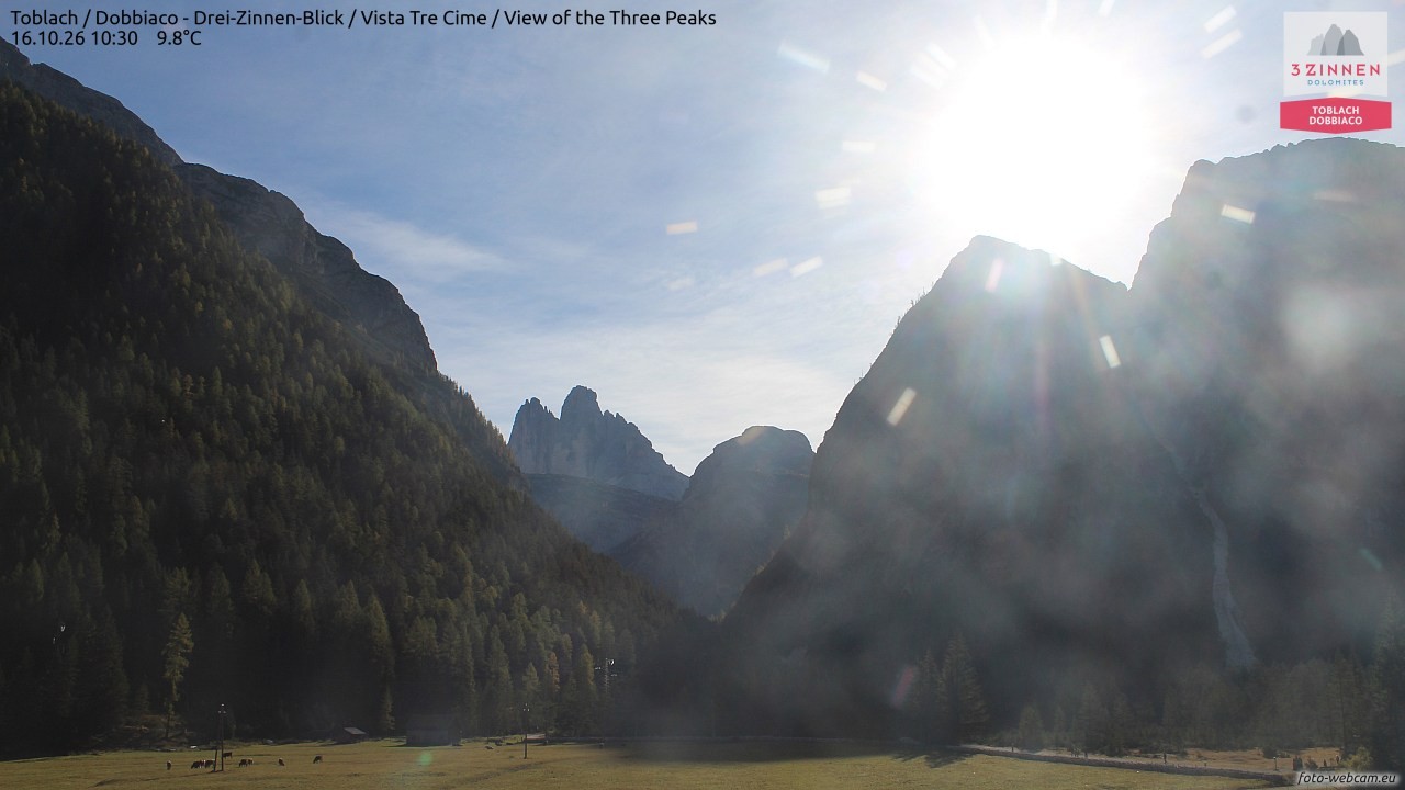 Archiv Foto Webcam Toblach (Drei Zinnen)