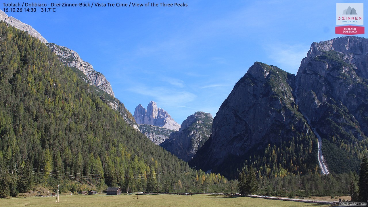 Archiv Foto Webcam Toblach (Drei Zinnen)