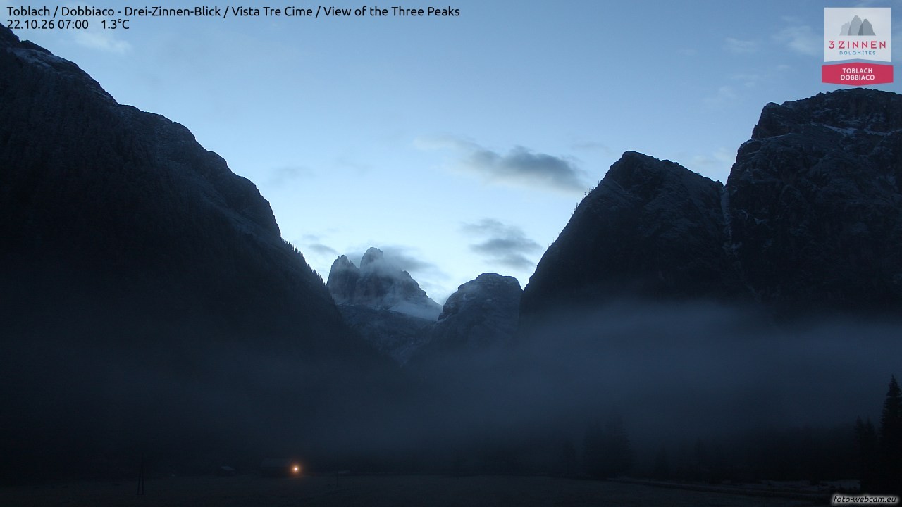 Archiv Foto Webcam Toblach (Drei Zinnen)
