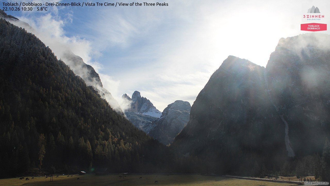 Archiv Foto Webcam Toblach (Drei Zinnen)