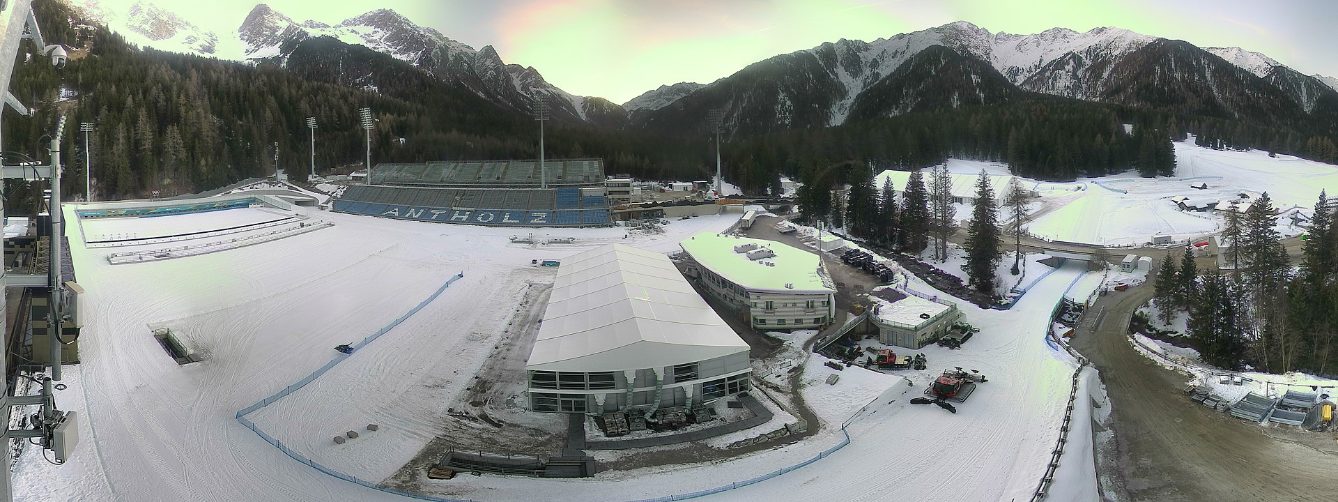 Archived image Webcam Antholz: biathlon stadium