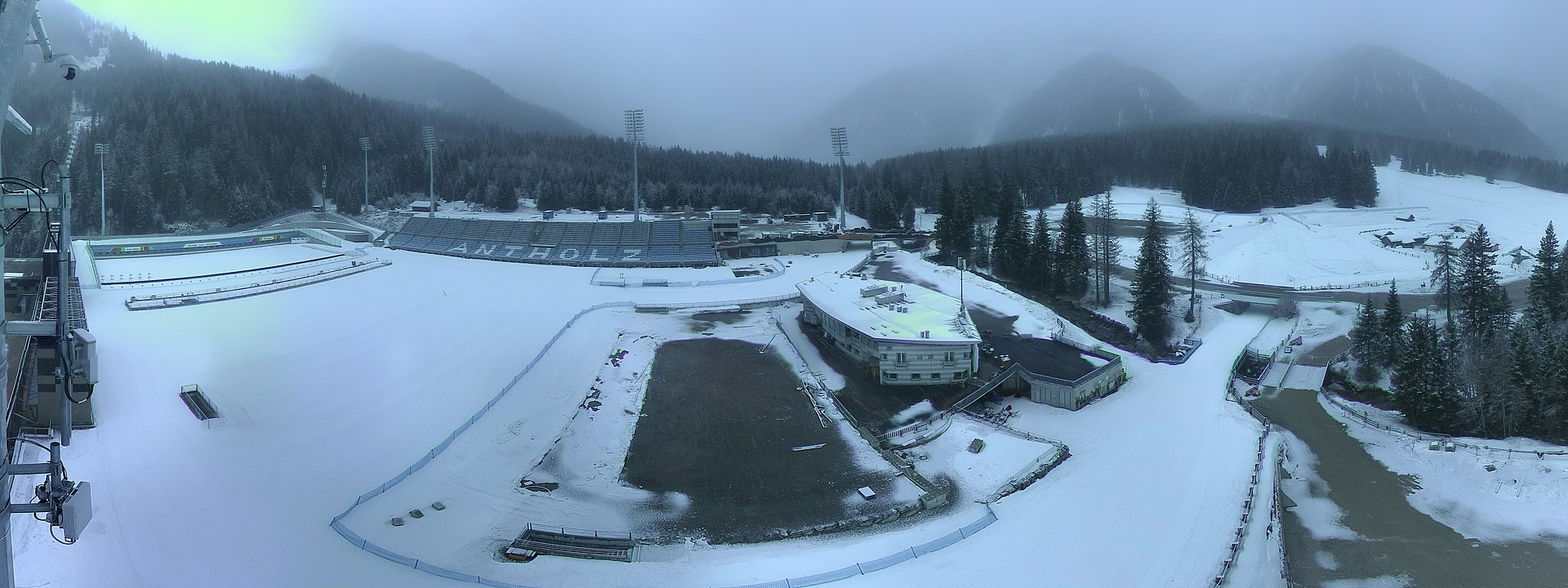 Archived image Webcam Antholz: biathlon stadium